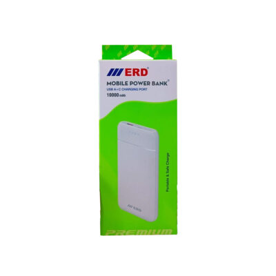 ERD Mobile Power Bank – 10000 mAh (USB A-C Charging Port)